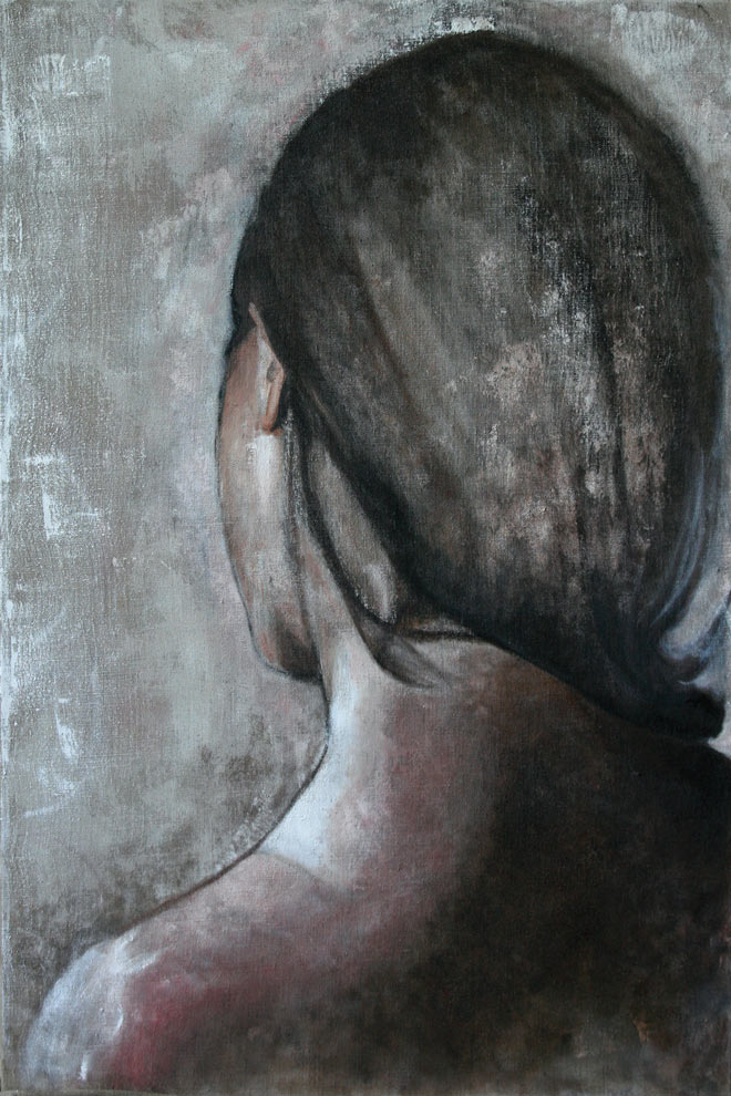 Riflessioni (retro), Olio su tela 60 x 90